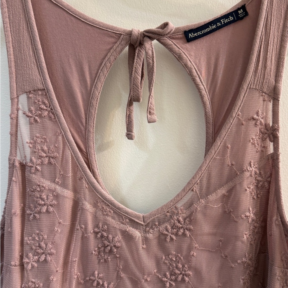 Abercrombie & Fitch Boho Embroidered Lace Mini Dress M - Picture 5 of 14